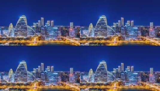 北京望京SOHO城市夜景全景延时高清在线视频素材下载