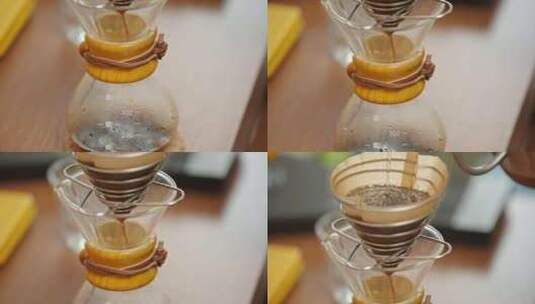 手冲咖啡咖啡液体滴落高清在线视频素材下载