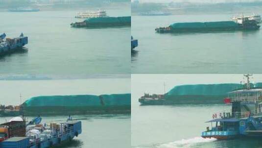荆州港长江货轮航行货船行驶高清在线视频素材下载