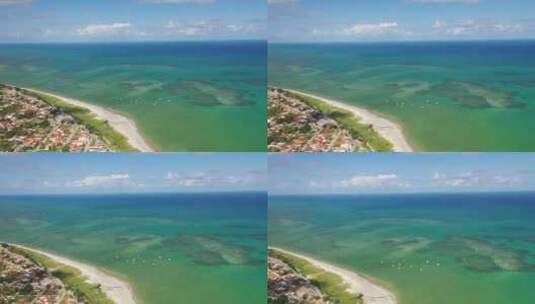巴西阿拉戈斯鲁阿波尔图海滩的无人机视图高清在线视频素材下载