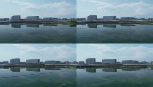 成都 高新区 湖 建筑 湖景高清在线视频素材下载