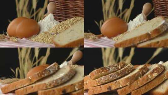 面包烘培鸡蛋高清在线视频素材下载