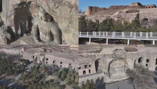 大同宣传片云冈石窟山西文旅片头石窟寺庙高清在线视频素材下载