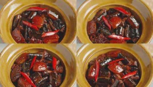 红烧肉猪肉美食美味食物中国菜特写高清在线视频素材下载