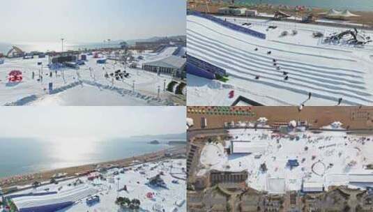 【合集】航拍大连金石滩雪世界1高清在线视频素材下载