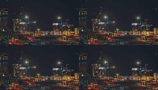 盐田港夜景港口货运码头贸易物流C0115高清在线视频素材下载