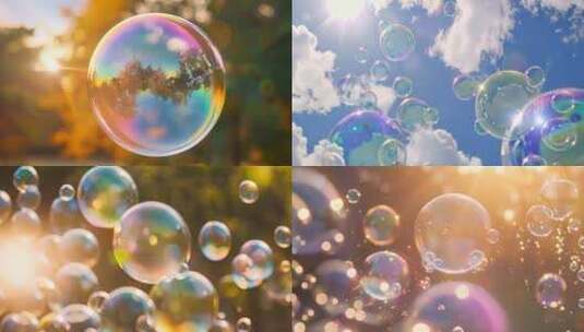 泡泡 泡泡在空中飘高清在线视频素材下载