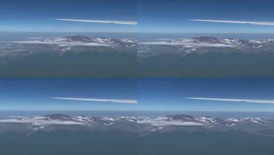 飞机上航拍特写北美洲落满雪花的山脉高清在线视频素材下载