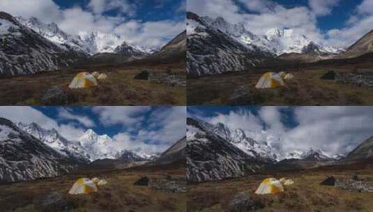 西藏日喀则珠峰东坡嘎玛沟喜马拉雅山脉延时高清在线视频素材下载