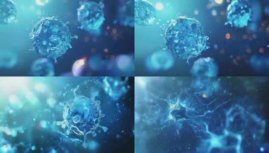 【4k高生】医学科技产品细胞粒子光影效果高清在线视频素材下载