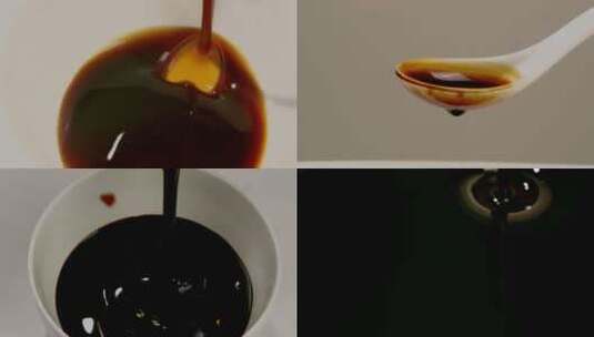 酱油特写老抽生抽 放酱油倒酱油 调味品高清在线视频素材下载