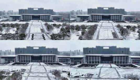 济南高新区雪景高清在线视频素材下载