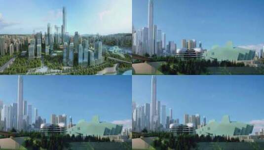 三维重庆城市规划建筑动画B高清在线视频素材下载