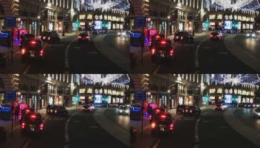 城市街道上的霓虹灯高清在线视频素材下载