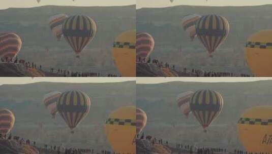 航拍热气球景观高清在线视频素材下载