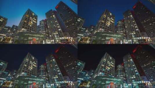 北京CBD建外soho日转夜延时高清在线视频素材下载
