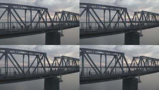 4K哈尔滨中东铁路桥航拍高清在线视频素材下载