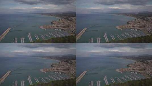 港口城市航拍高清在线视频素材下载