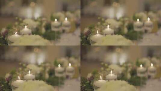 婚礼晚宴的装饰桌高清在线视频素材下载