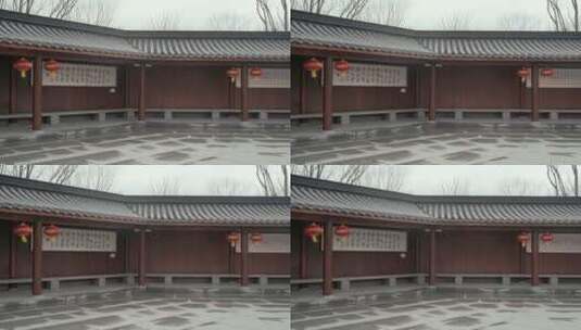 上海龙华寺寺庙建筑全貌4K高清在线视频素材下载