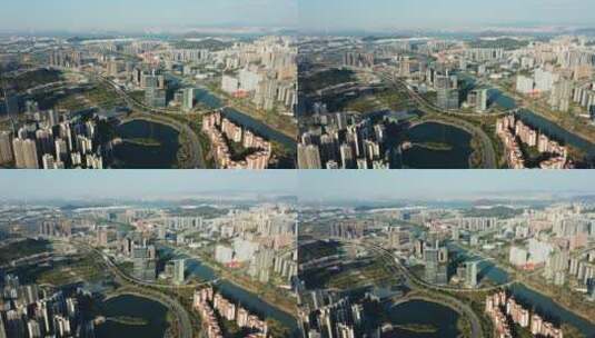 广州南沙蕉门城市天际线高清在线视频素材下载