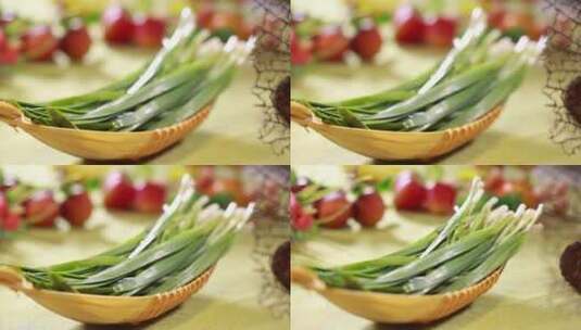 韭菜春菜蔬菜高清在线视频素材下载