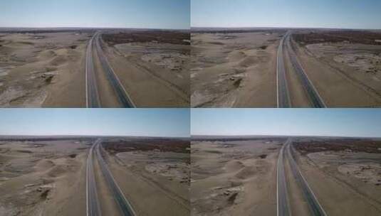 内蒙古额济纳旗巴丹吉林漠中胡杨航拍4K高清在线视频素材下载