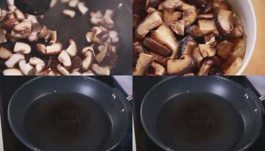 【镜头合集】炒制香菇蘑菇22高清在线视频素材下载