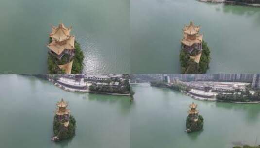航拍贵州铜仁城市风光高清在线视频素材下载