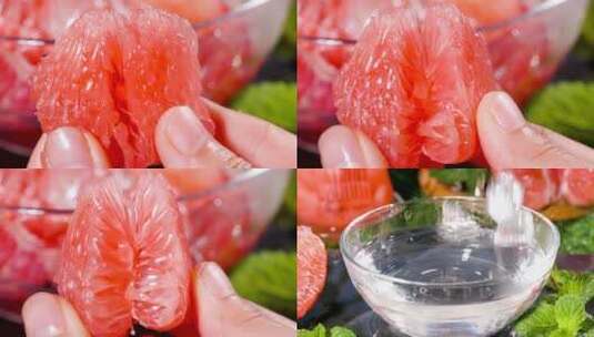 红心蜜柚果肉高清在线视频素材下载