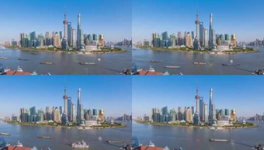 上海天际线在下午的延时  外滩海湾大厦高清在线视频素材下载
