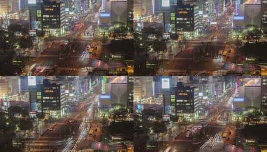名古屋城市景观_夜间交通繁忙高清在线视频素材下载