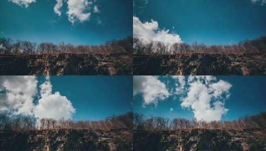 天空云彩悬崖边枯树延时风景风光高清在线视频素材下载