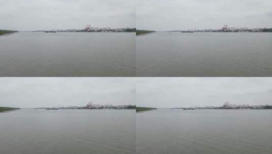 上海黄浦江货船闵浦大桥4K航拍高清在线视频素材下载