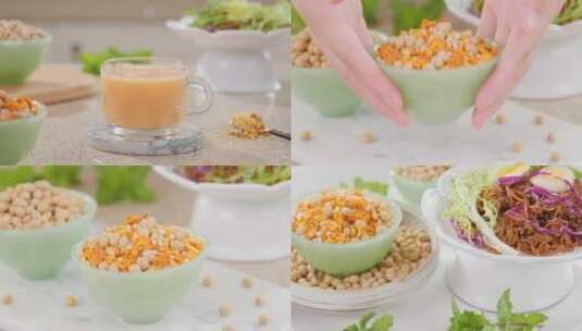 南瓜小米食材高清在线视频素材下载