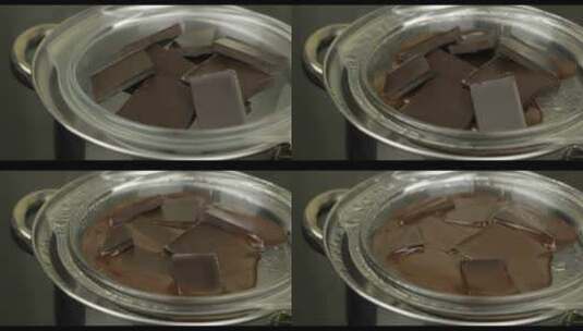 锅里融化的巧克力高清在线视频素材下载