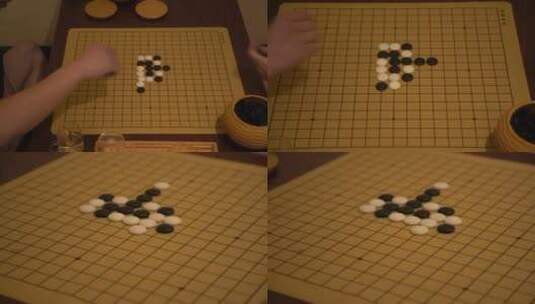 下棋喝茶 养生洗浴按摩下五子棋围棋高清在线视频素材下载