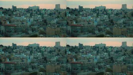 日落时的约旦首都安曼高清在线视频素材下载