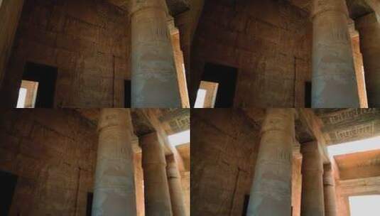 塞提一世神庙的石柱大厅高清在线视频素材下载