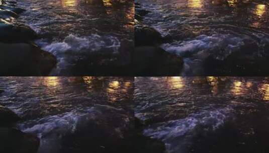 夜幕中的卷桥河高清在线视频素材下载