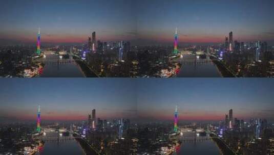大气震撼广州夜景御3航拍高清在线视频素材下载