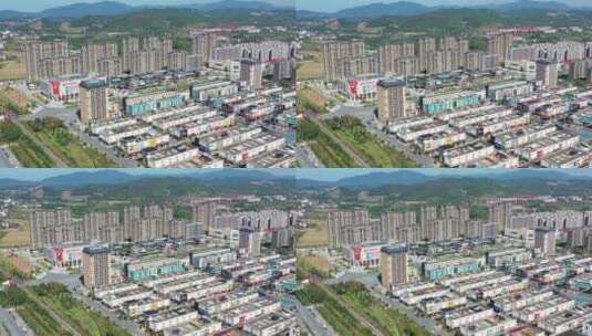 航拍江西省安福县建筑群高清在线视频素材下载
