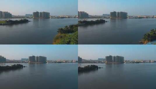 烂尾楼视频东莞东江畔商品房停工建设高楼高清在线视频素材下载
