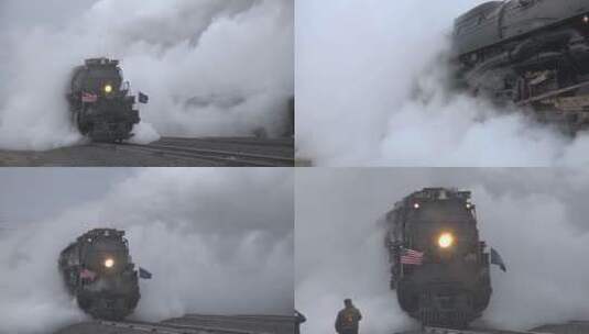 蒸汽火车离站高清在线视频素材下载