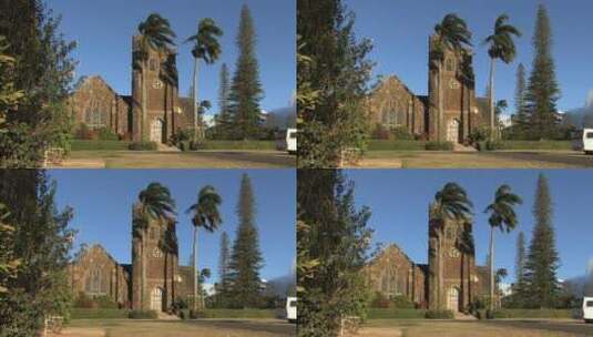 毛伊岛的复古教堂天际线景观高清在线视频素材下载