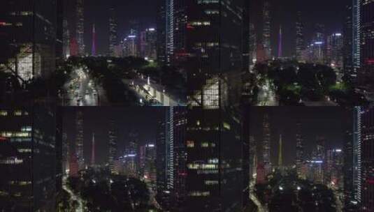 2022广州珠江新城花城广场花城汇夜景高清在线视频素材下载