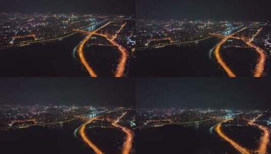 丽水市夜景航拍高清在线视频素材下载