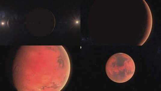 太空中的火星高清在线视频素材下载