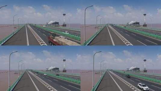 杭州湾跨海大桥海上高速公路海天一洲高清在线视频素材下载
