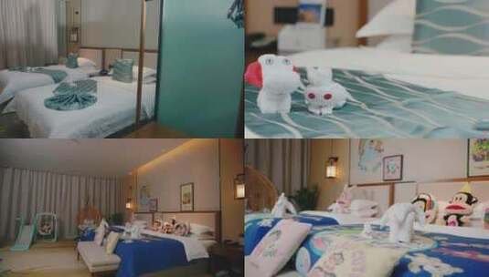 高级豪华酒店儿童房主题酒店房间高清在线视频素材下载